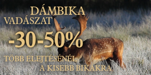 30-50% kedvezmény dámbika vadászatra